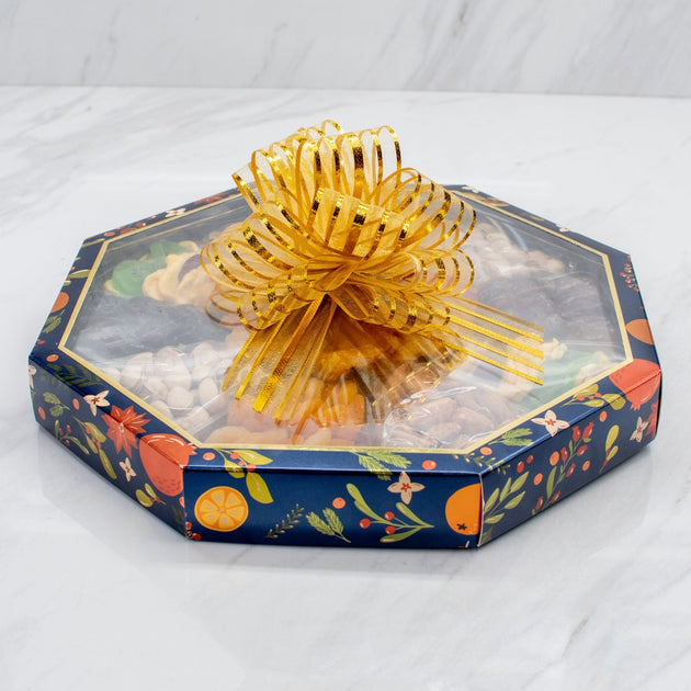 Hanukkah Delightful Assorted Dried Fruit & Nut Gift Tray Gourmet Kosher Gift Baskets