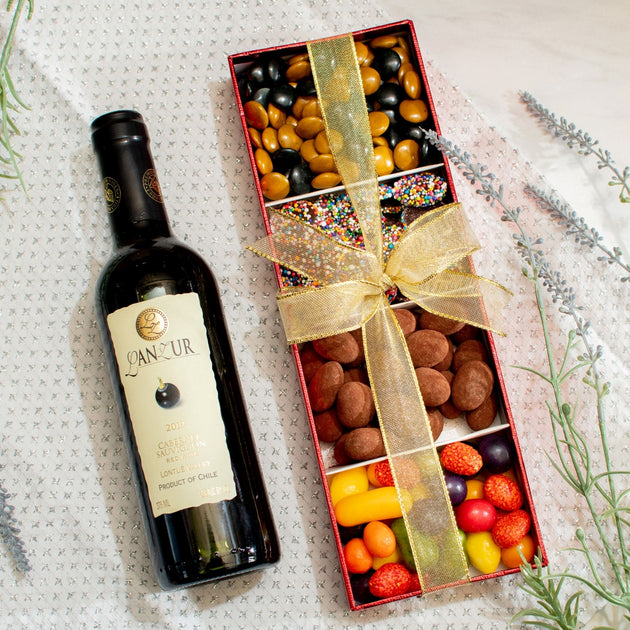 Purim Wine & Snacks Mishloach Manot Gift Set Gourmet Kosher Gift Baskets