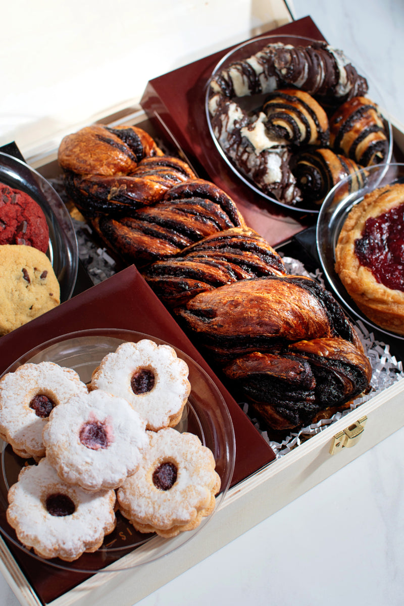 Assorted Gourmet Baked Goods Large Wooden Gift Box 2