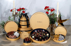 Colossal Elite Gold 4 Tier Gourmet Truffles, Chocolate-Covered Pretzel and Malt Ball Gift Collection