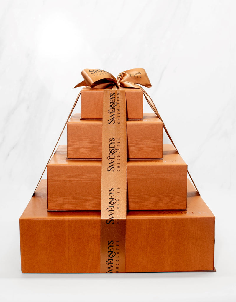 Designer 4 Tier Tan Chocolate Gift Tower 2