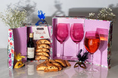 Gourmet Biscotti & French Wine Purim Gift Box