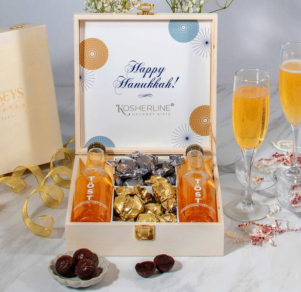 Hanukkah Gourmet Chocolate Cookies Keepsake Wooden Gift Box