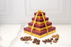 Premier 8 Tier Gold and  Burgundy Chocolate Tower