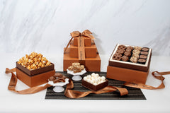 Purim Designer 3 Tier Tan Wood Chocolate Gift Tower 3