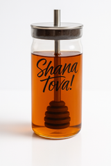 Rosh Hashanah Modern Honey Table Jar with Dipper 4