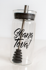 Rosh Hashanah Modern Honey Table Jar with Dipper 6