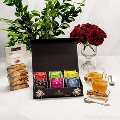 Box of Teas & Biscotti Cookies from Italy Rosh Hashanah Gift 