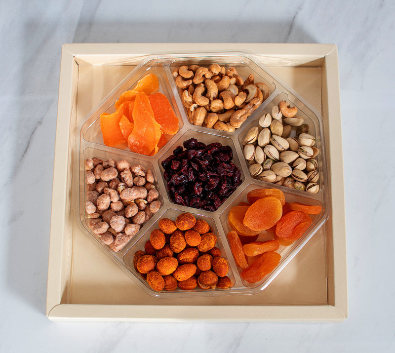 Elegant Purim Gift Tray Box of Assorted Dried Fruit and Nuts 2