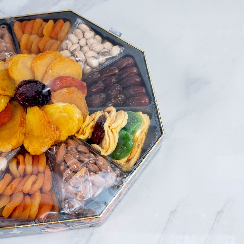 Hanukkah Delightful Assorted Dried Fruit & Nut Gift Tray 3