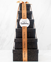 Happy Birthday Grand Indulgence Black Speckled Chocolate Tower 