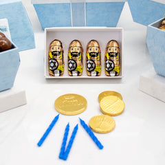 Marvelous Hanukkah Chocolate Snacks & Menorah Gift Tower 5