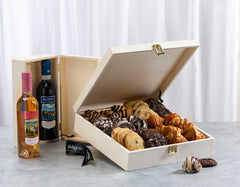 Purim Designer Deluxe Bakery and Wine Keepsake Box Gift Set