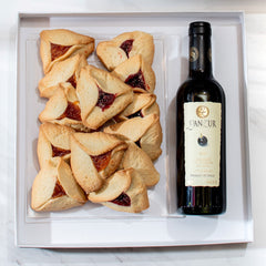 Purim Hamentashen & Wine Mishloach Manot Gift Box
