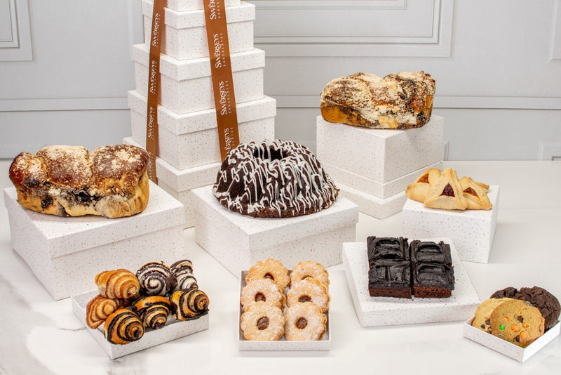 Shavuot Grand Indulgence Signature White Speckled Gourmet Bakery Tower