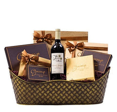 Stylish Elegant Executive Wine Kosher Chocolate Gift Basket