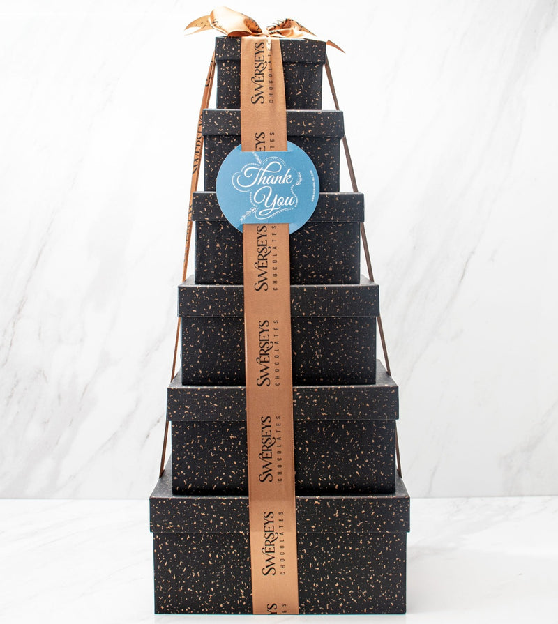 Thank You Grand Indulgence Black Speckled Chocolate Tower