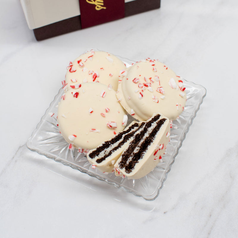 Holiday Peppermint White Chocolate Sandwich Cookies Gift Box